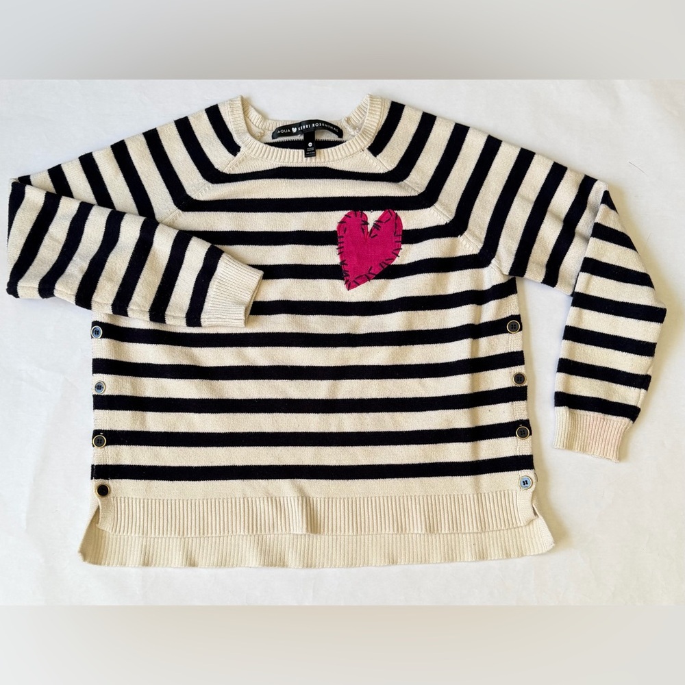 Striped Sweater with Heart Patch
